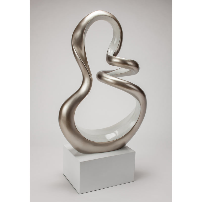 Imagine Modern Sculpture-Silver & White
