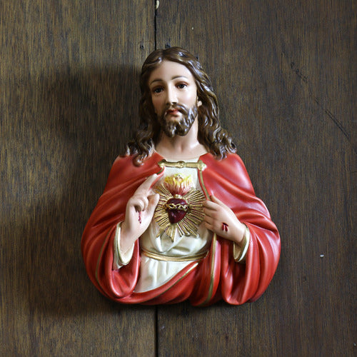 Jesus Sacred Heart Wall Plaque Sculpture