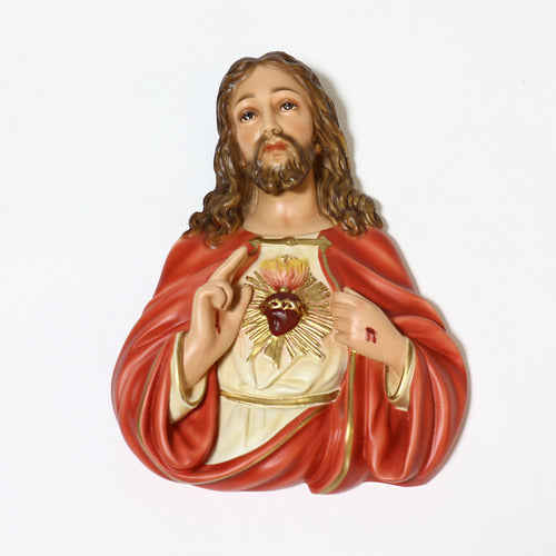 Jesus Sacred Heart Wall Plaque Sculpture