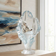 Polar bear lucite sculpture on table