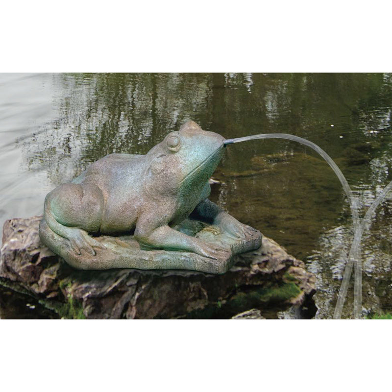 Large Frog Garden Spitter-Cast Stone