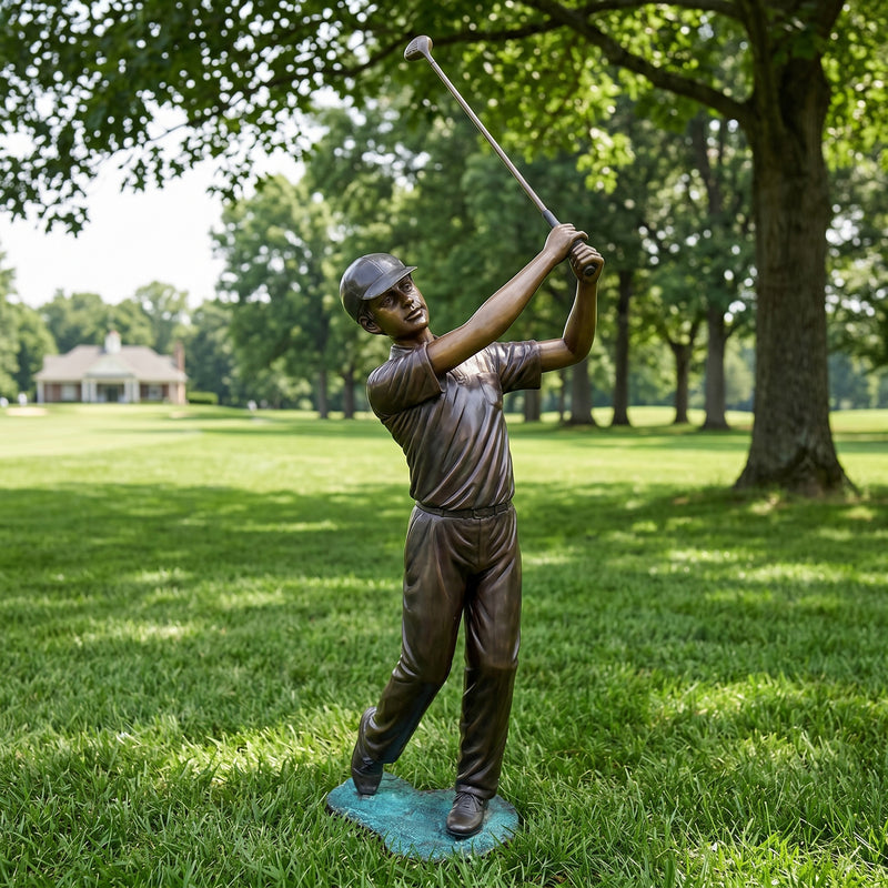Bronze Boy Golfer Sculpture