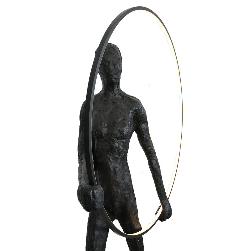 Lighted Ring Figure Floor Sculpture