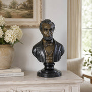 Bronze bust of Abraham Lincoln on console table