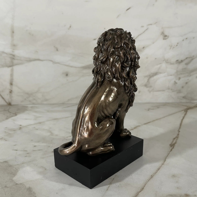 Sitting Lion Statue on Base