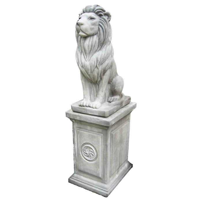 Noble Lion Statue on Pedestal