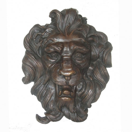 Bronze Lion Head Wall Fountain Spitter-19"H