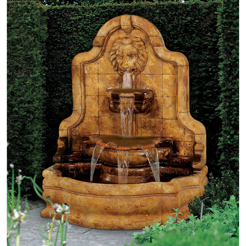 Lion Face Terrazo Fountain- Cast Stone