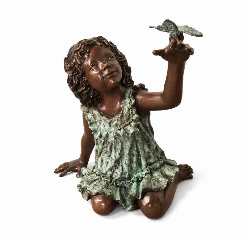 Little Girl with Butterfly Sculpture