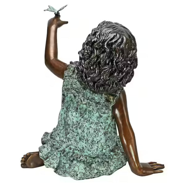 Little Girl with Butterfly Sculpture