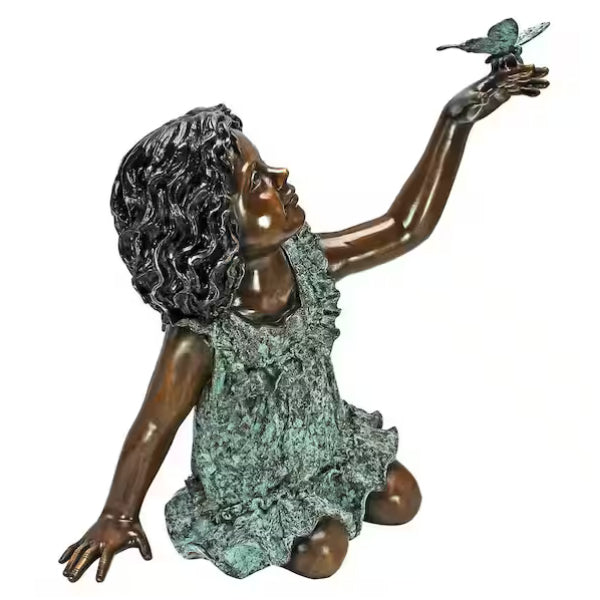 Little Girl with Butterfly Sculpture