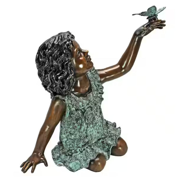 Little Girl with Butterfly Sculpture
