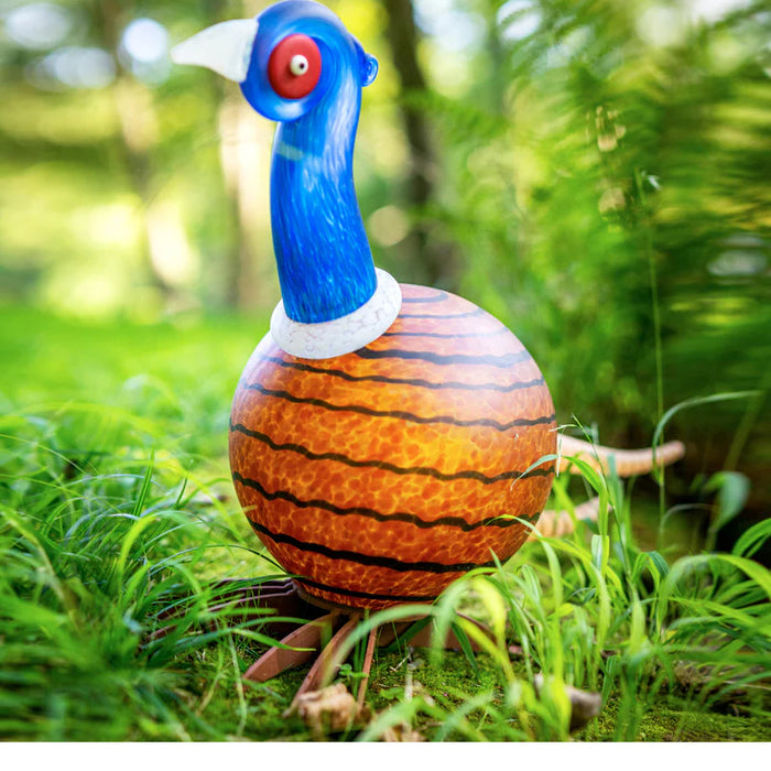 Ludo Bird Art Glass Sculpture by Borowski