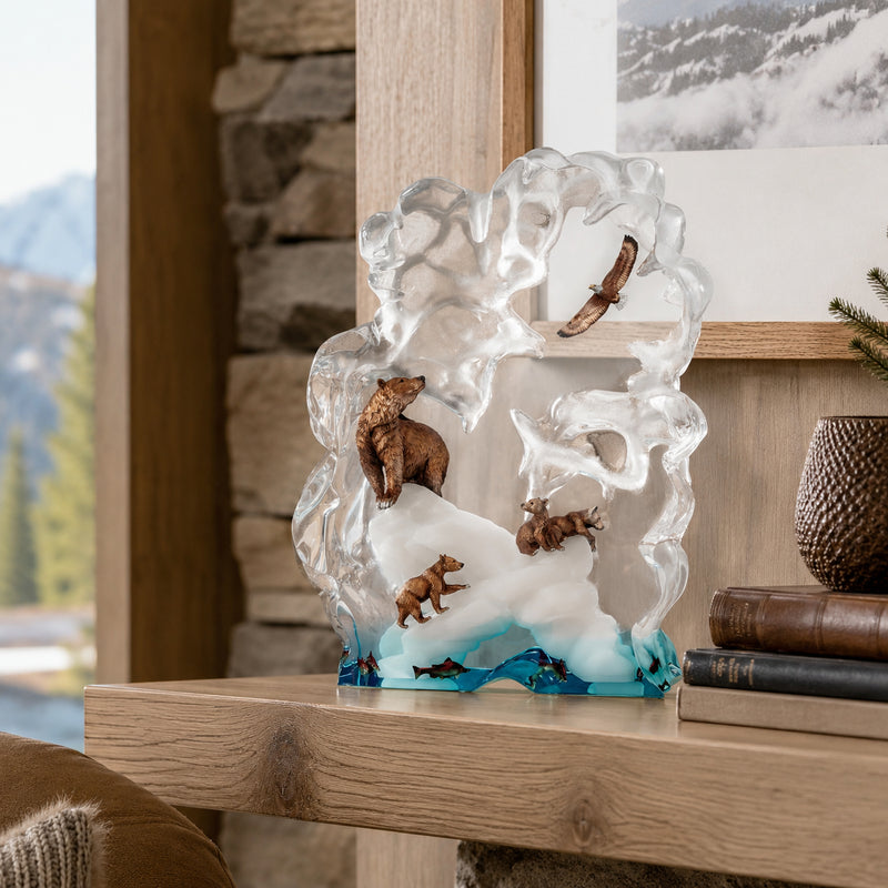 Majestic View Eagle & Bear Sculpture by Kitty Cantrell