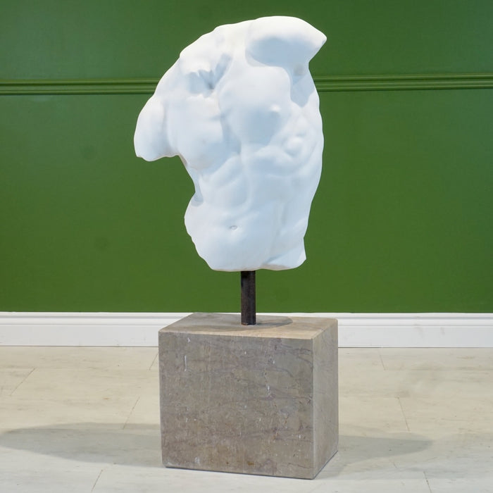 Marble Male Torso on Base-51"H