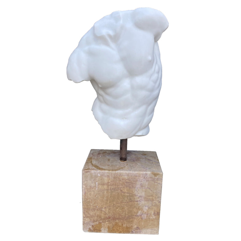 Marble Male Torso on Base-51"H