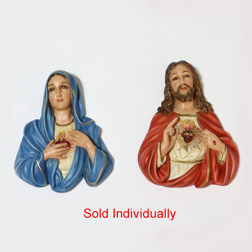 Mary Sacred Heart Wall Plaque Sculpture
