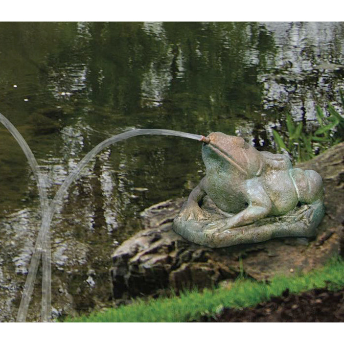 Medium Frog Garden Spitter-Cast Stone