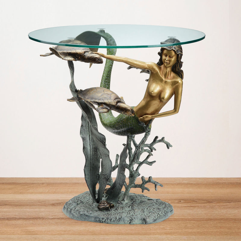 Mermaid and Sea Turtles End Table