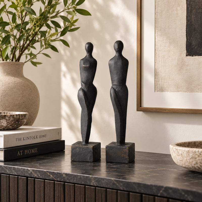 Modern Couple Iron Sculpture Set of 2