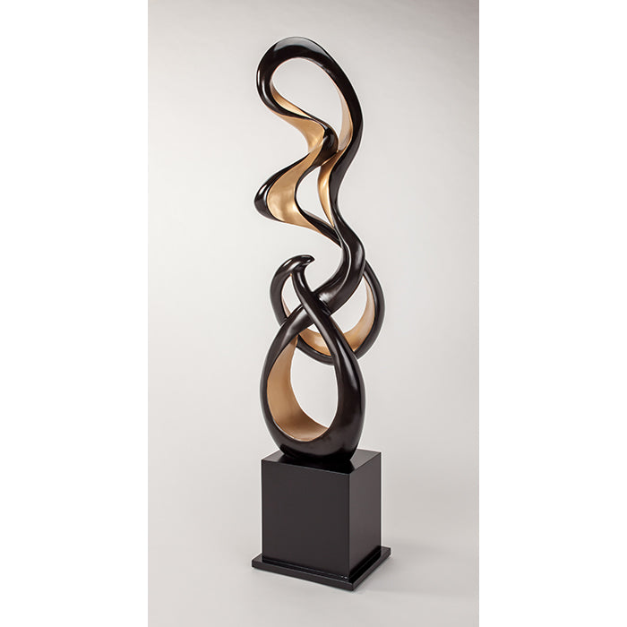 Imagine Modern Floor Sculpture-Black & Gold
