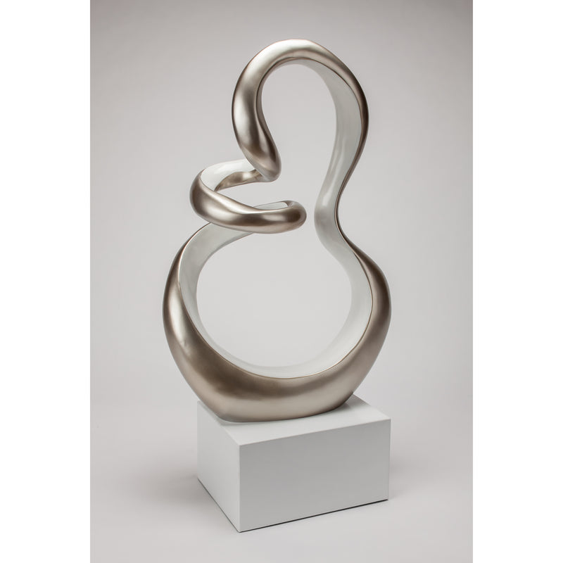 Imagine Modern Sculpture-Silver & White