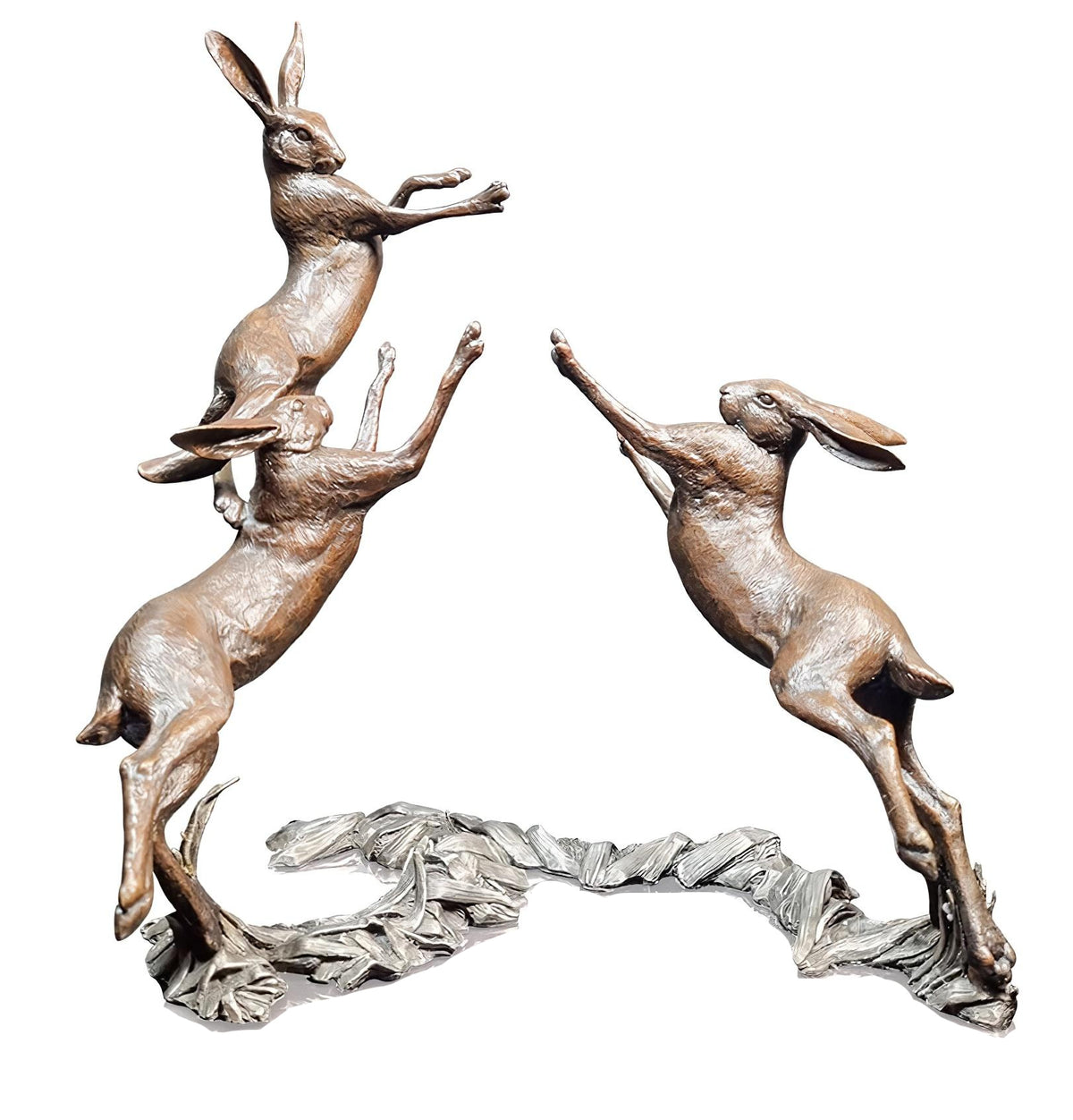 Dancing Rabbits Bronze Moon Dance Rabbit Bronze Sculpture | Richard Cooper Bronze — AllSculptures