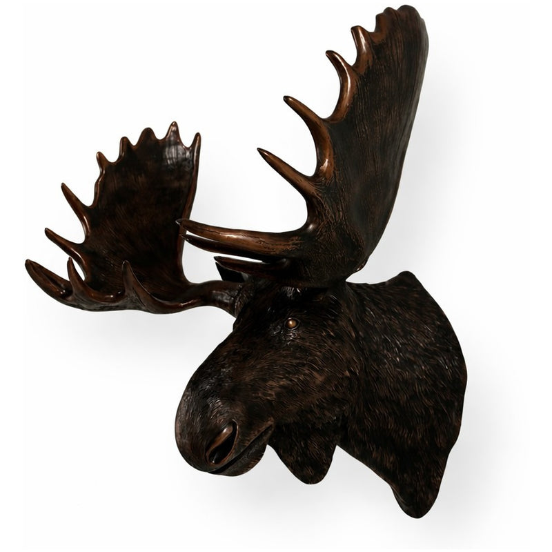 Moose Head Wall Sculpture-Faux Bronze