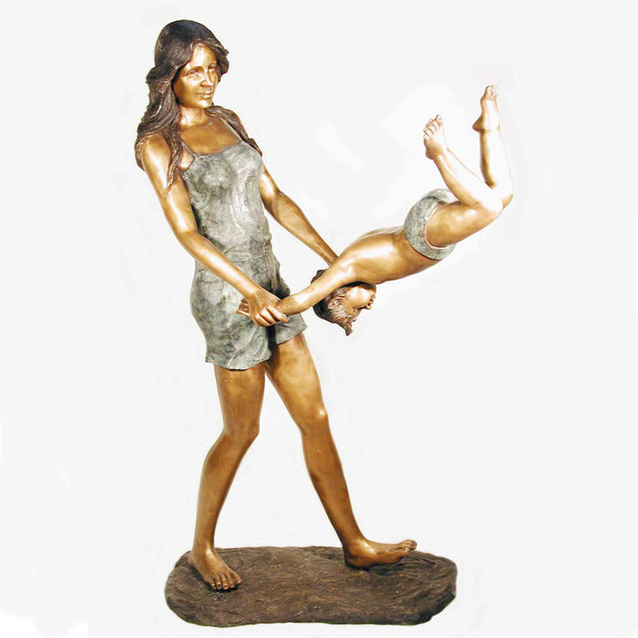 Mom and Son Bronze Sculpture
