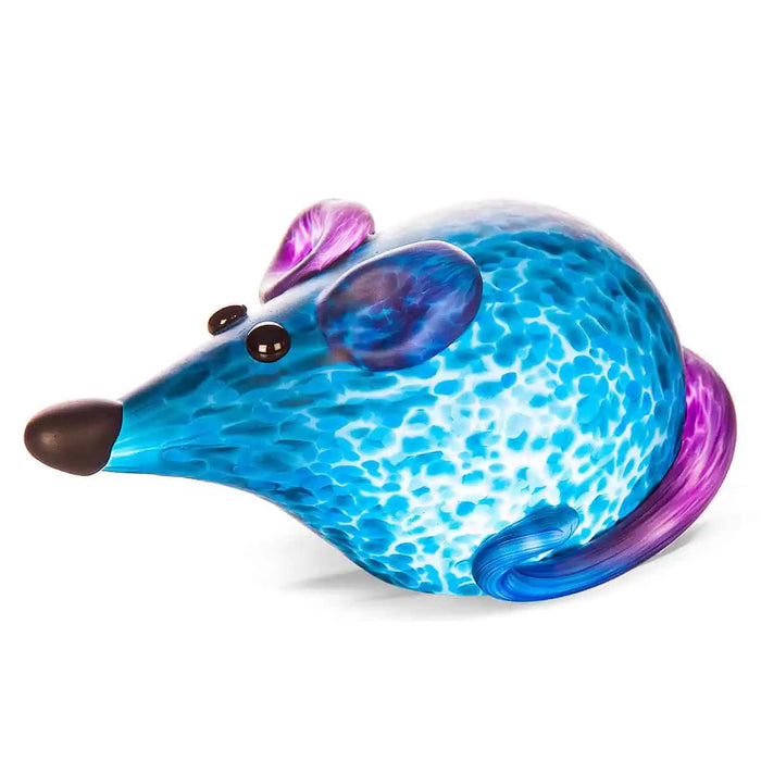 Mick the Mouse Art Glass Sculpture by Borowski-Blue
