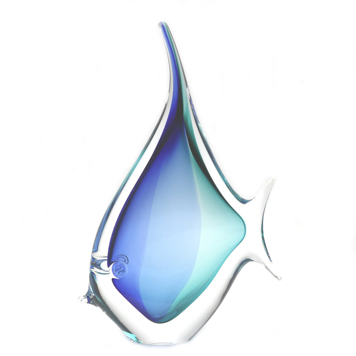 Image showcasing Murano Style Art Glass Tropical Fish-Aqua/Blue — AllSculptures