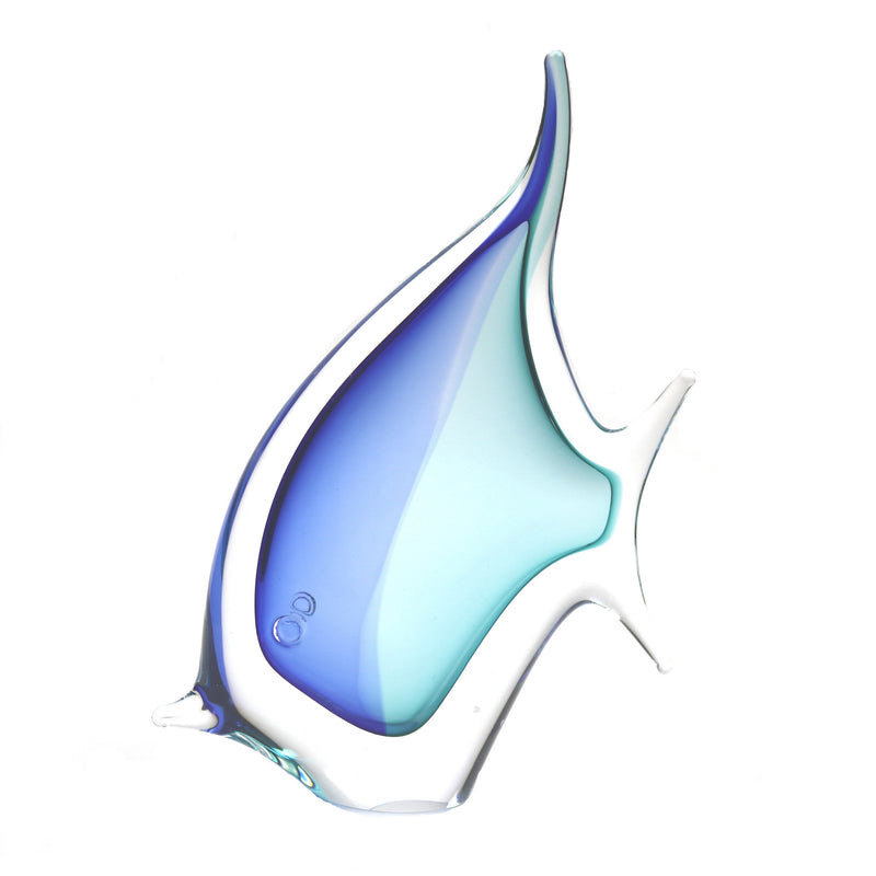 Murano Style Art Glass Tropical Fish-Aqua/Blue