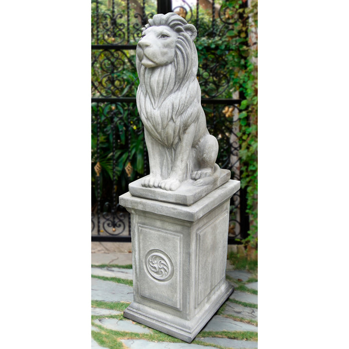 Noble Lion Statue on Pedestal