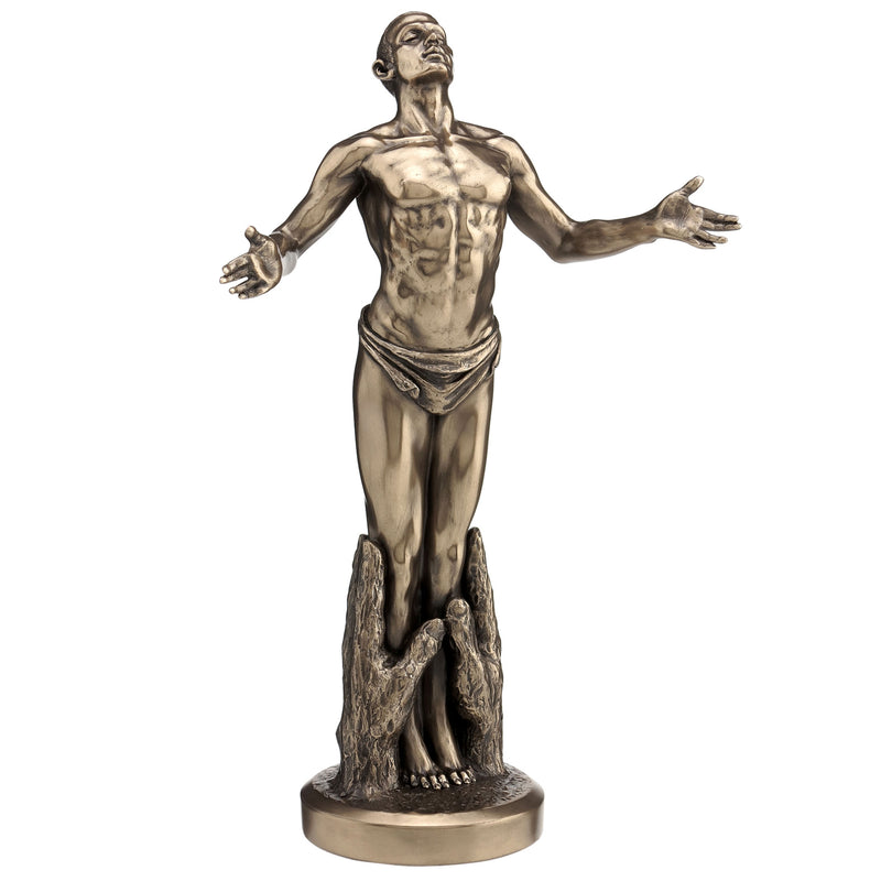 Nude Male Standing In Palms Statue