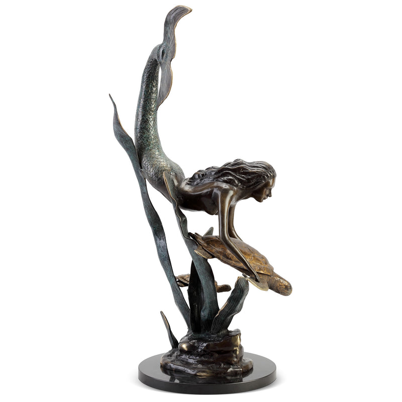 Ocean Explorers - Mermaid and Turtle Sculpture