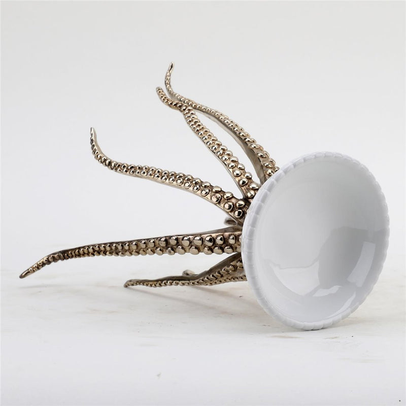 Octopus Dish-Porcelain & Bronze