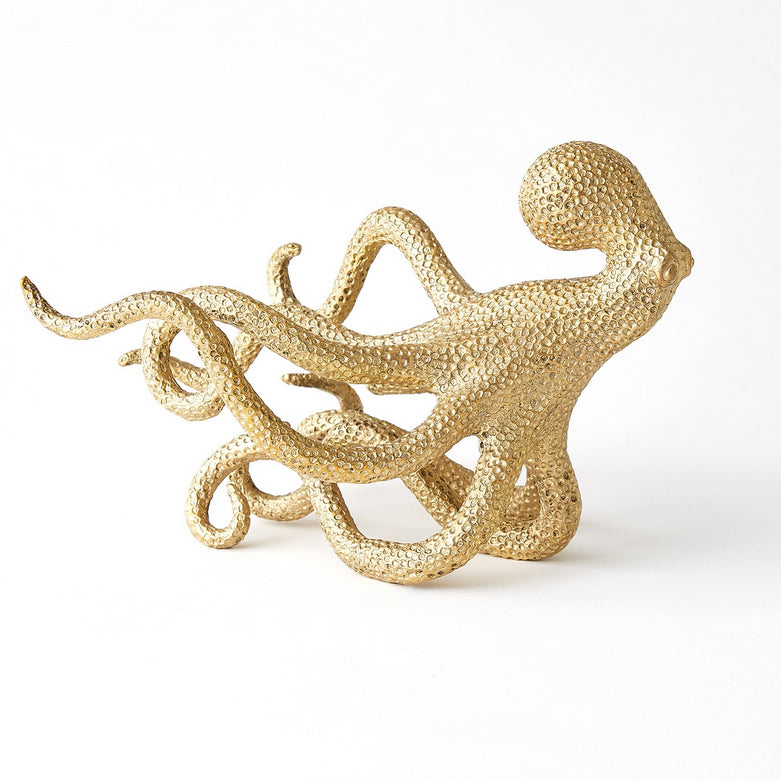 Gliding Octopus Sculpture-Gold