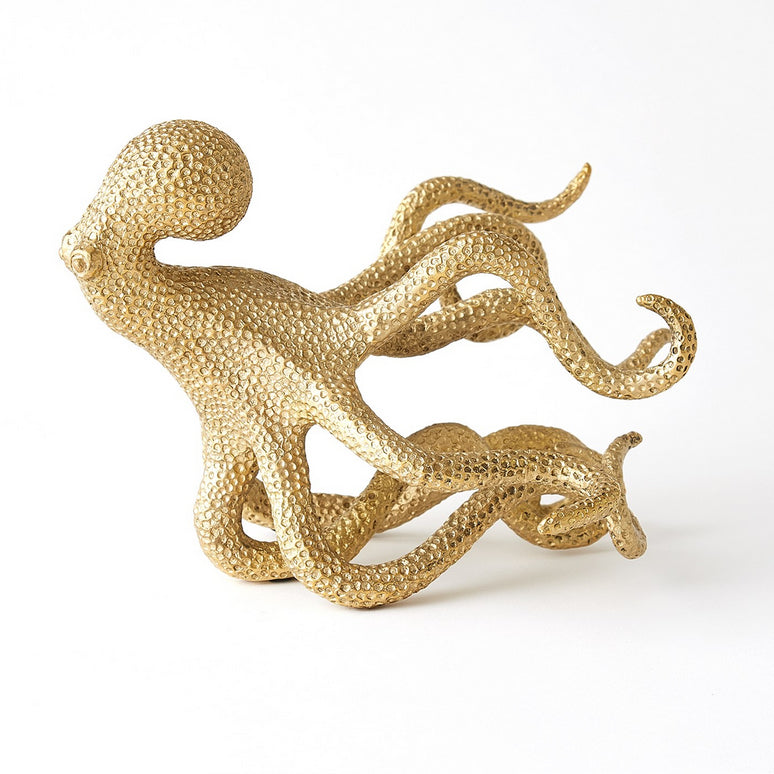 Gliding Octopus Sculpture-Gold