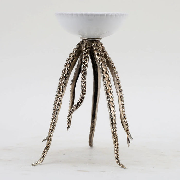 Octopus Dish-Porcelain & Bronze