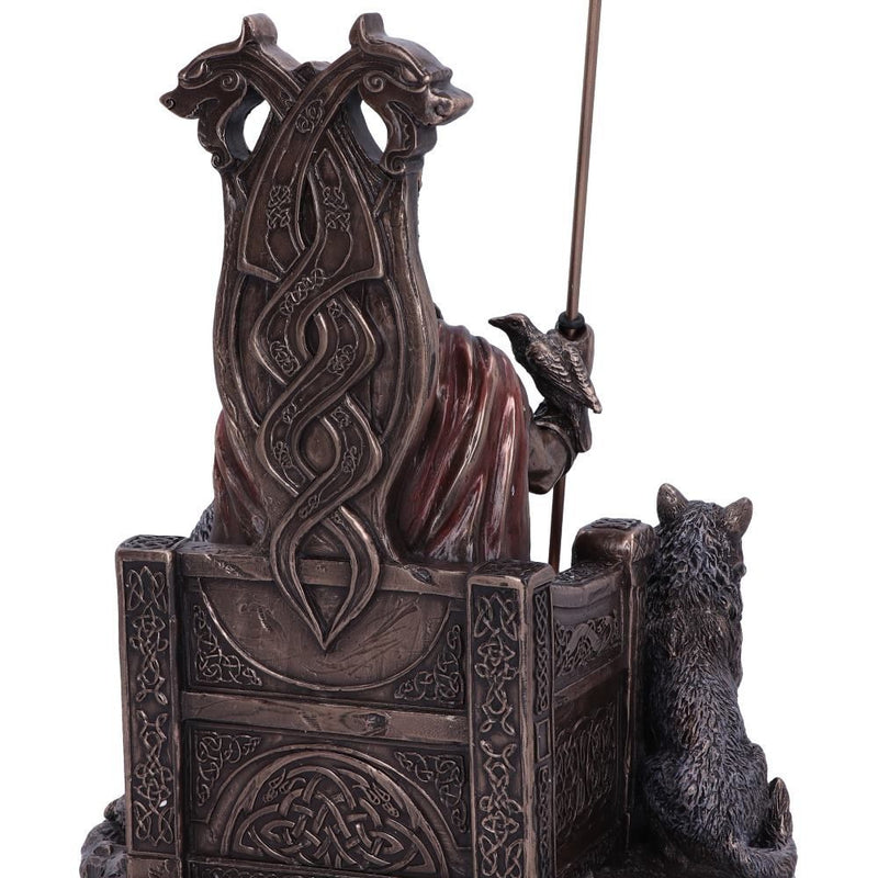 Odin Sitting On Throne With Geri And Freki Statue
