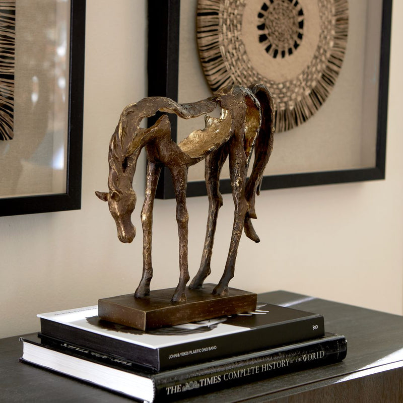 Openly Grazing Horse Sculpture