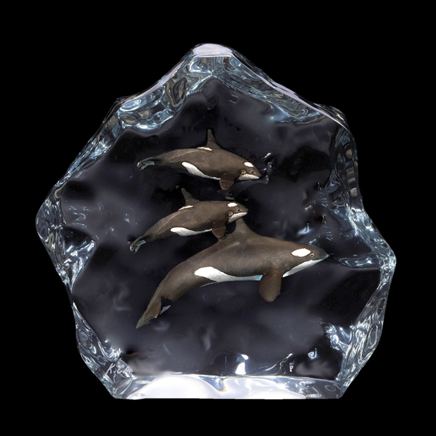Northern Paradise Orca Whales Sculpture by Kitty Cantrell