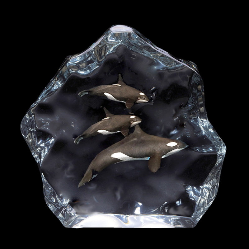Northern Paradise Orca Whales Sculpture by Kitty Cantrell