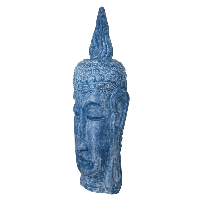 Blue Buddha Bust Floor Sculpture