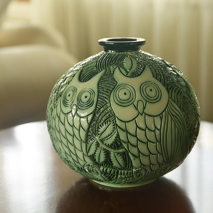 De Rosa Owl Vase-Ceramic