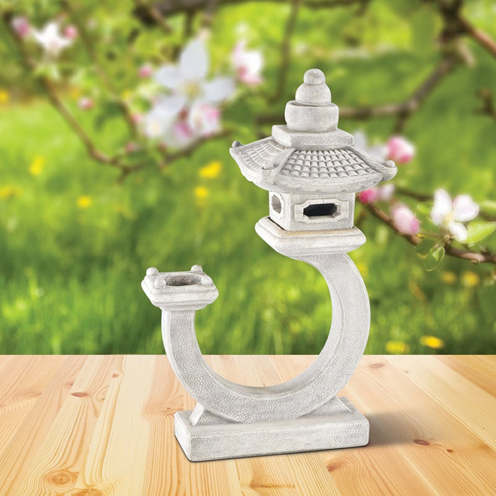 Curved Great Pagoda Lantern Garden Statue- Cast Stone