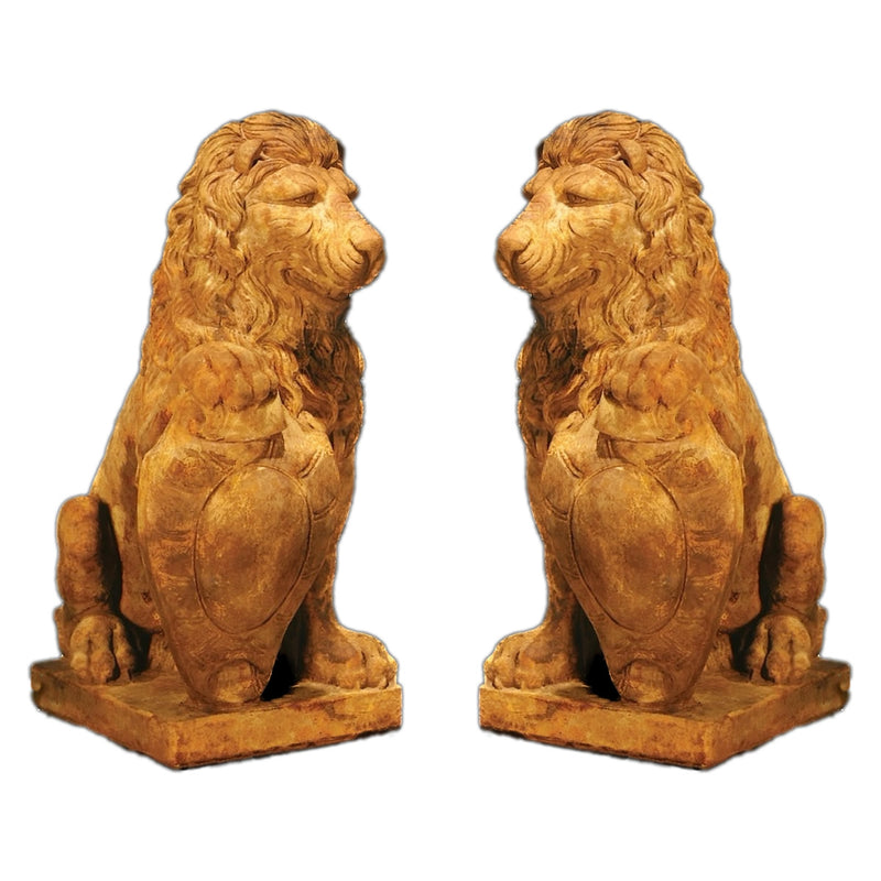 Lion Statue Pair- Cast Stone