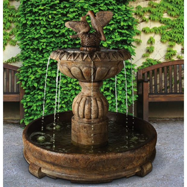 Paloma Cascade Fountain in Rondo Pool- Cast Stone