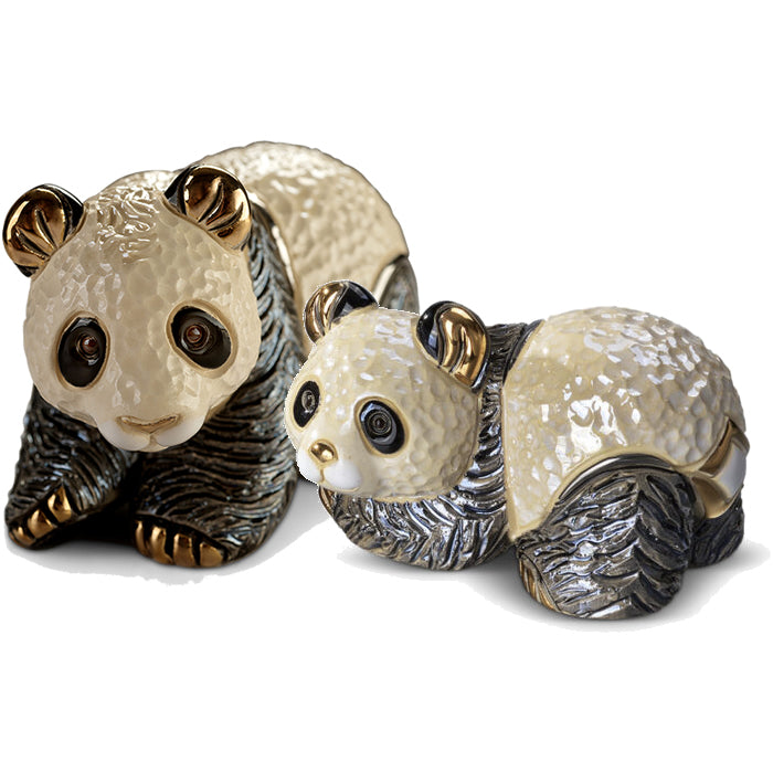 De Rosa Panda Family Figurines Set of 2-Ceramic