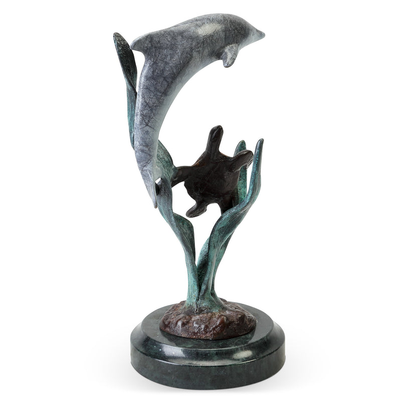 Paradise Dolphin and Turtle Statue